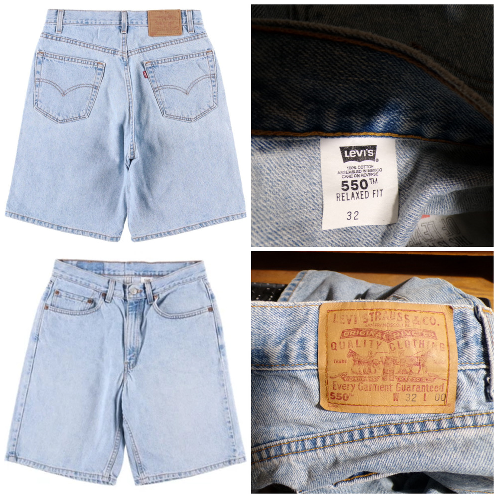 Vtg 1999 Levis 550 Jean Shorts Mens Tag 32 Actual 31 x 9 Blue Relaxed Fit Denim